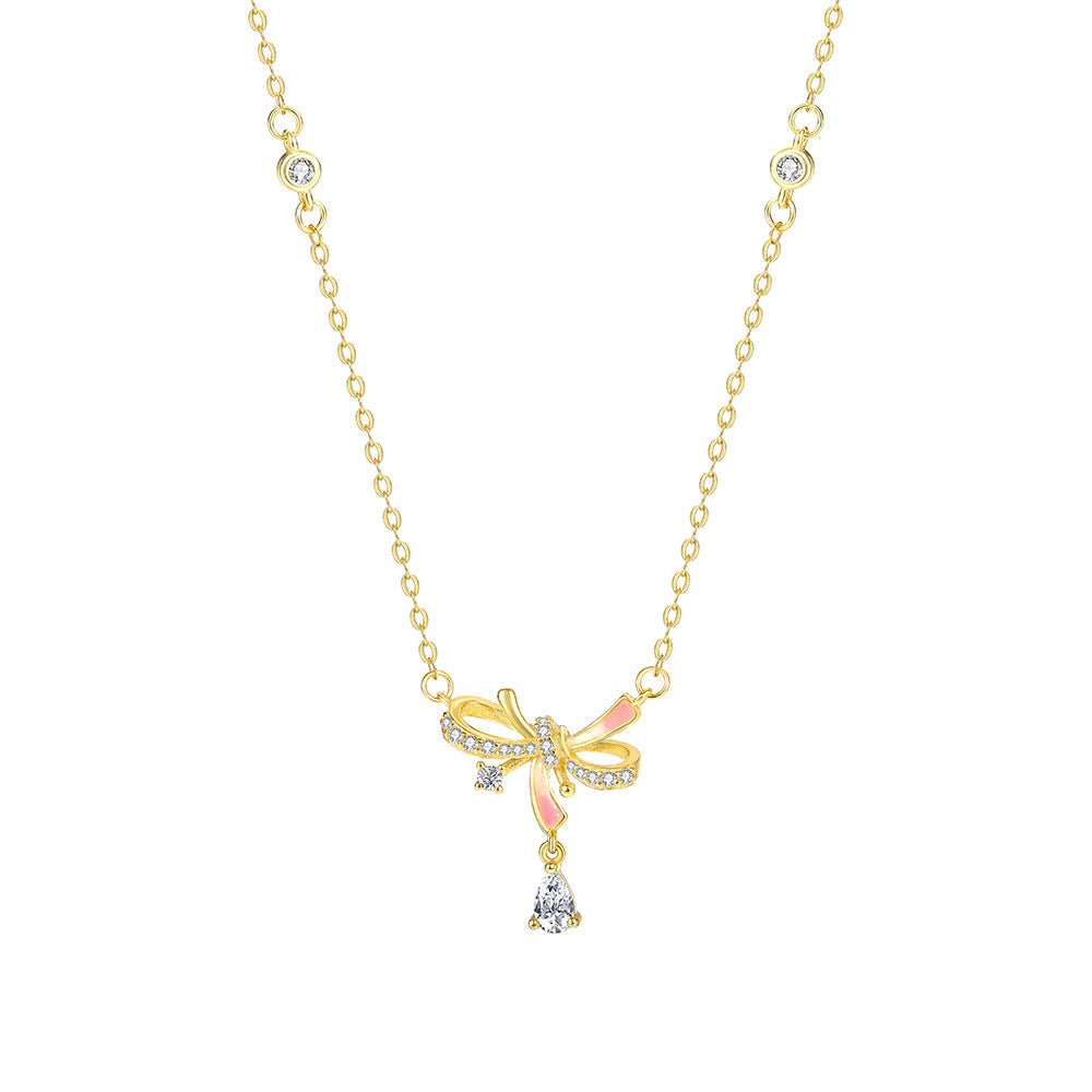 C廠 韓國韓版夜光膠蝴蝶結S925純銀項鍊 批發 折扣@洽客服 25.10.W5「A4475」