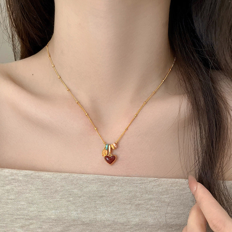 A2廠 韓國韓版滴油貝母愛心電鍍18k真金項鍊 批發 折扣@洽客服 25.12.W2「HN10614-1」