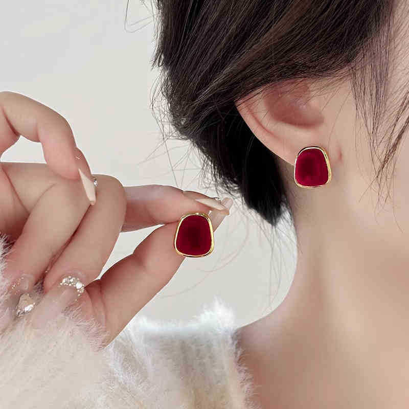 A2廠 日韓款植絨幾何圓方銀針耳環 批發 折扣@洽客服 25.11.W4「WE4952」