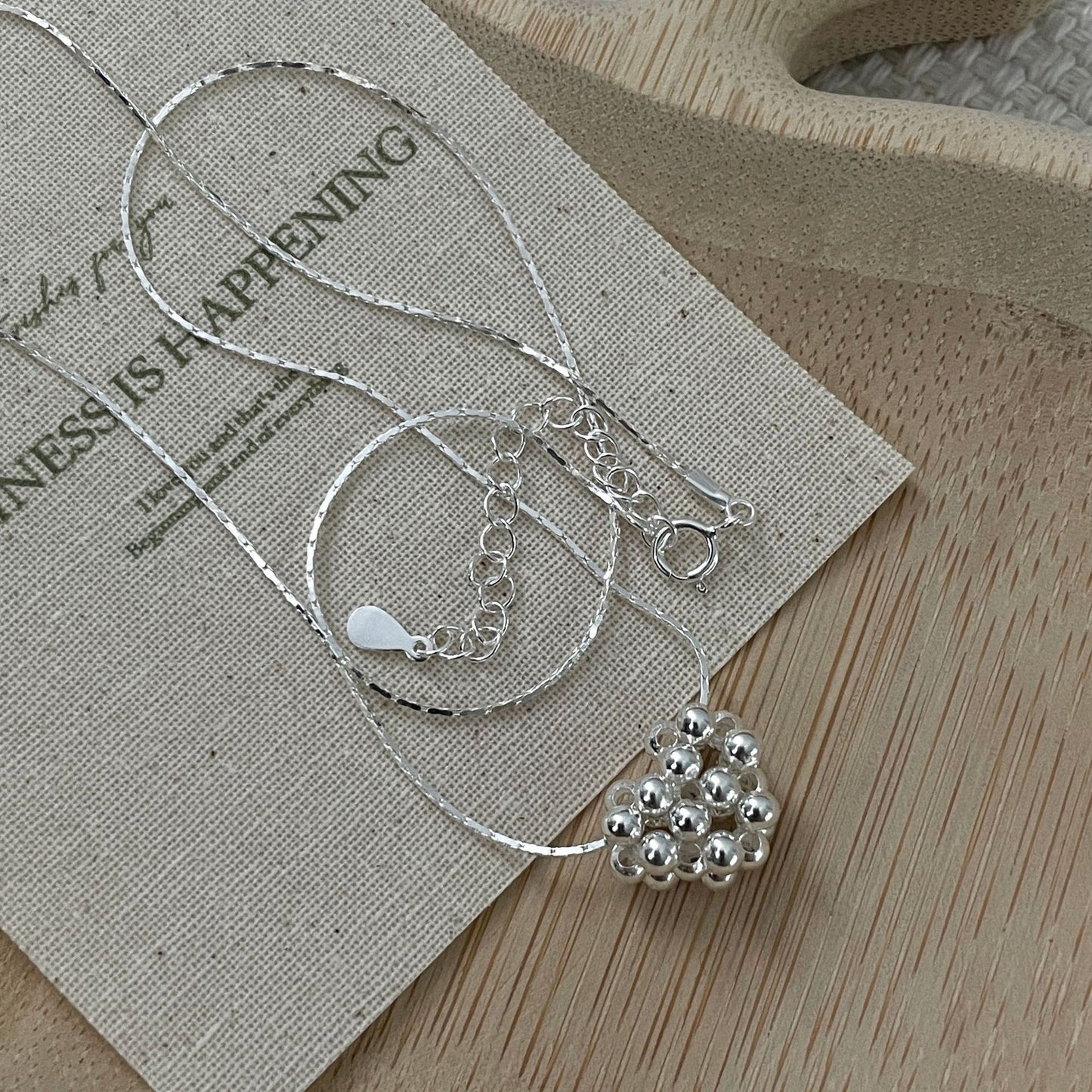 C2廠 韓國韓版復古串珠愛心S925純銀項鍊 批發 折扣@洽客服 25.10.W5「SN3503」