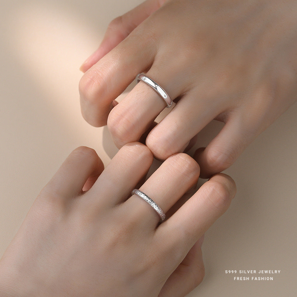 C廠 韓國韓版滿天星情侶S999純銀戒指 批發 折扣@洽客服 25.12.W1「K2429 K2430」