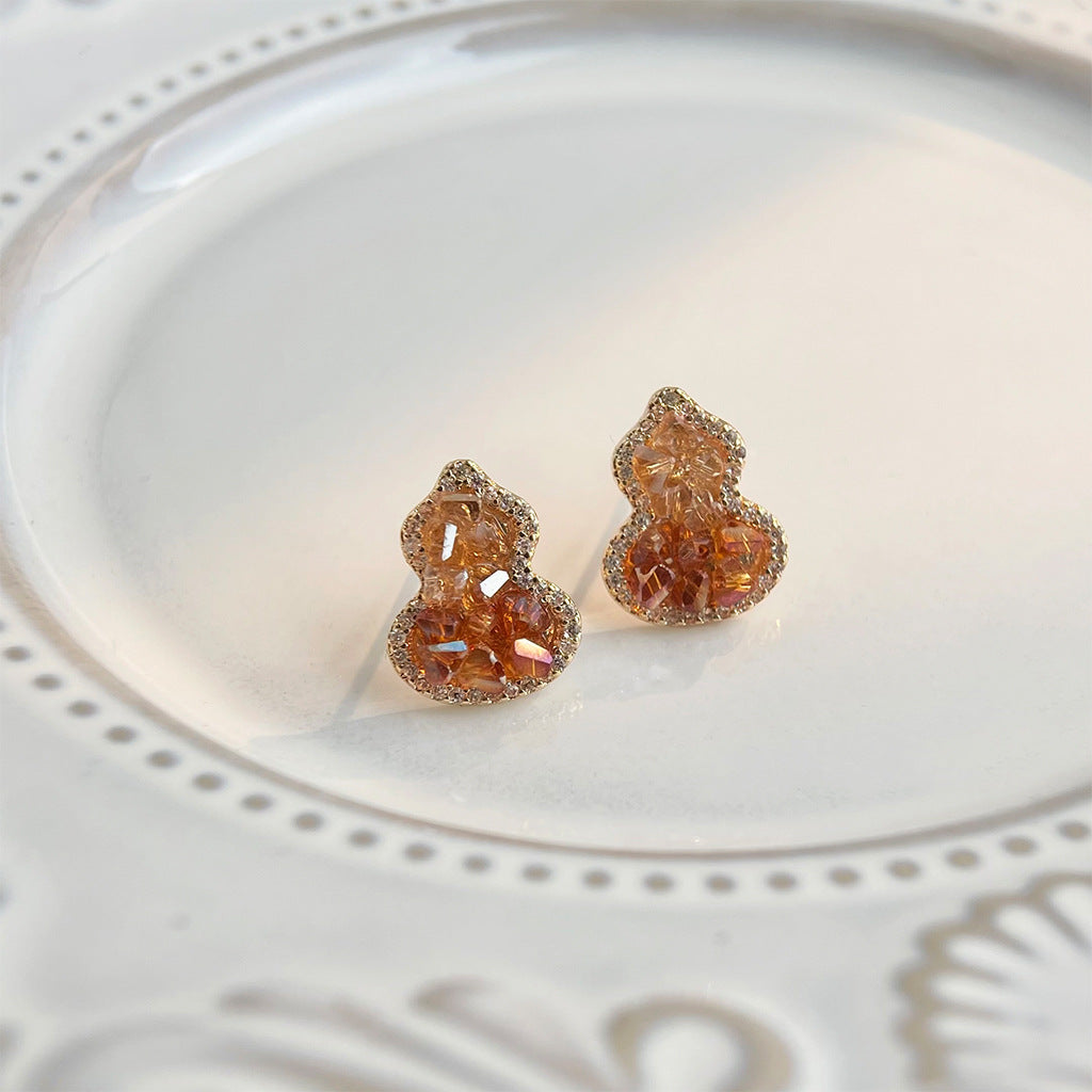 A廠 日韓款「福祿多多」輕奢風爆閃葫蘆耳環 批發 折扣@洽客服 26.01.W1「6949」