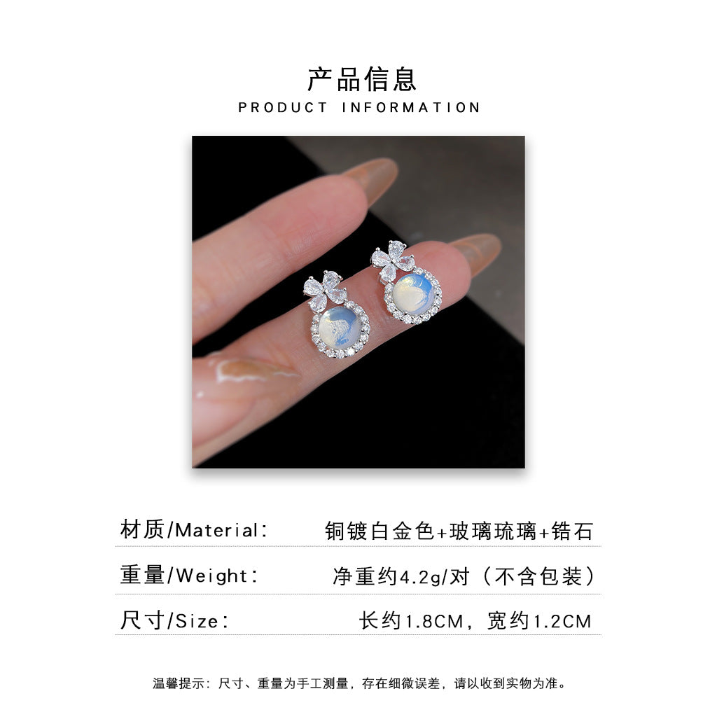A廠 日韓系重工微鑲鋯石花耳環批發 折扣@洽客服 26.-8.26「7633」