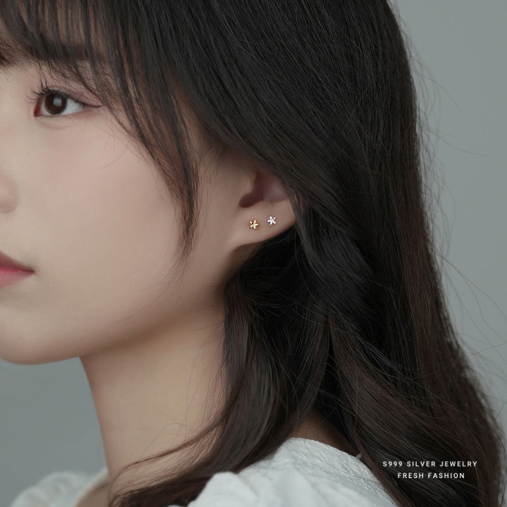 C廠  S999足銀｜ 迷你花朵耳環 批發 折扣@洽客服 26.01.W2「CE135」