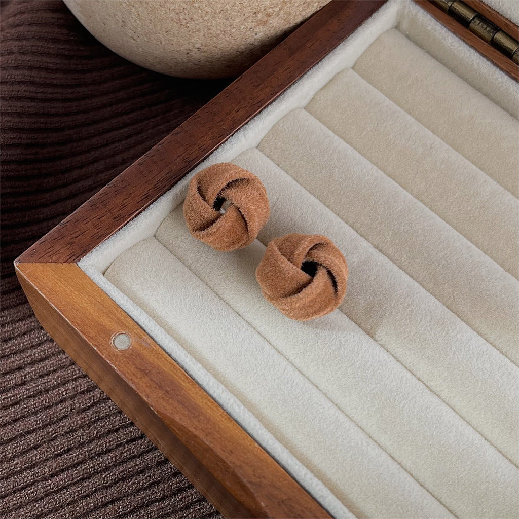 A廠 日韓款 幾何植絨銀針耳環 批發 折扣@洽客服 25.10.W5「3433」