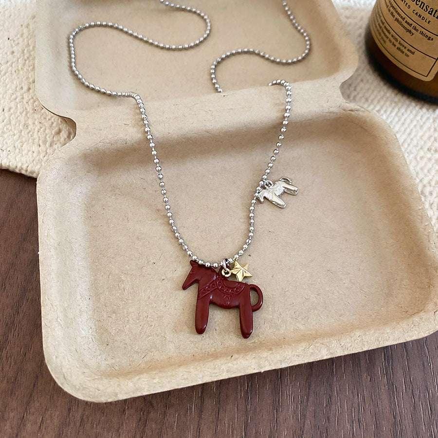 A2廠 韓國韓版小馬星星項鍊 批發 折扣@洽客服 25.10.W3「HN9998」