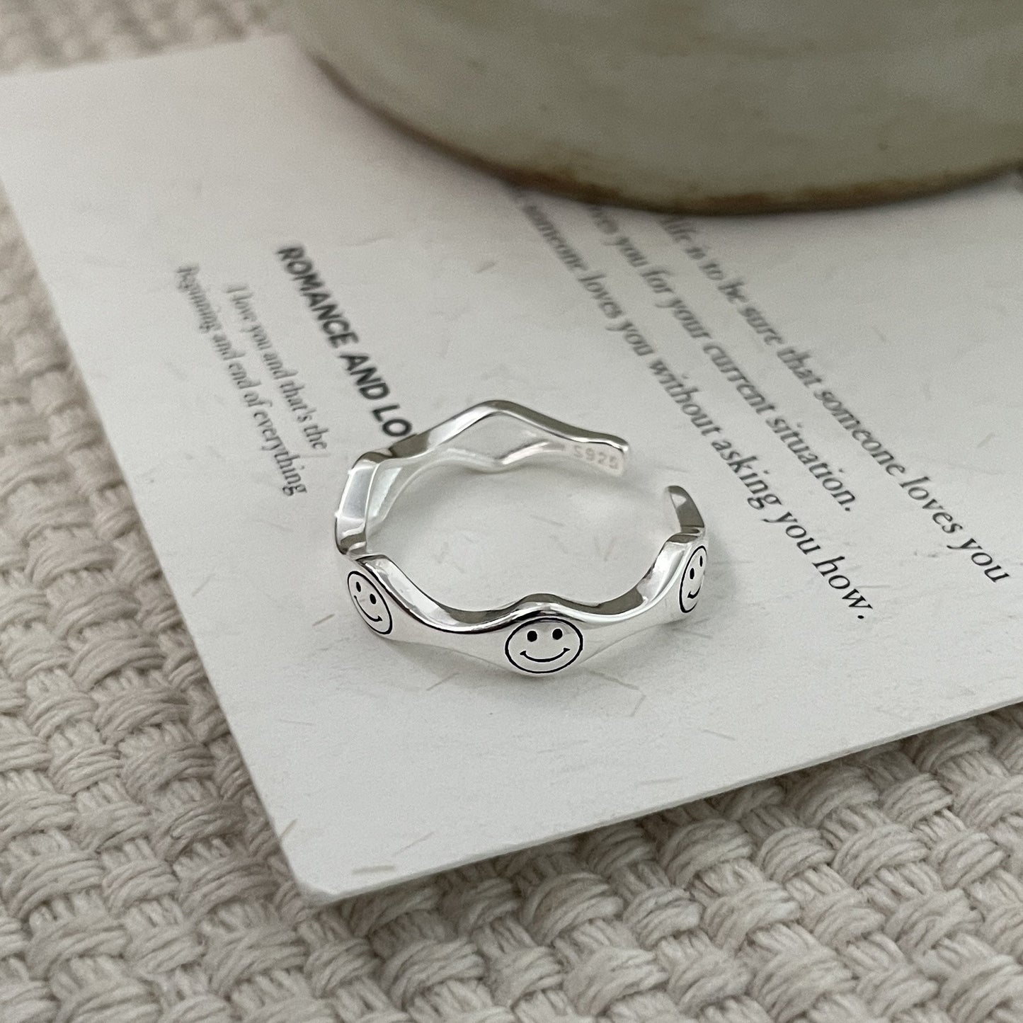 C2廠 韓國韓版波浪笑臉S925純銀戒指 批發 折扣@洽客服 26.01.W1「SR1265」