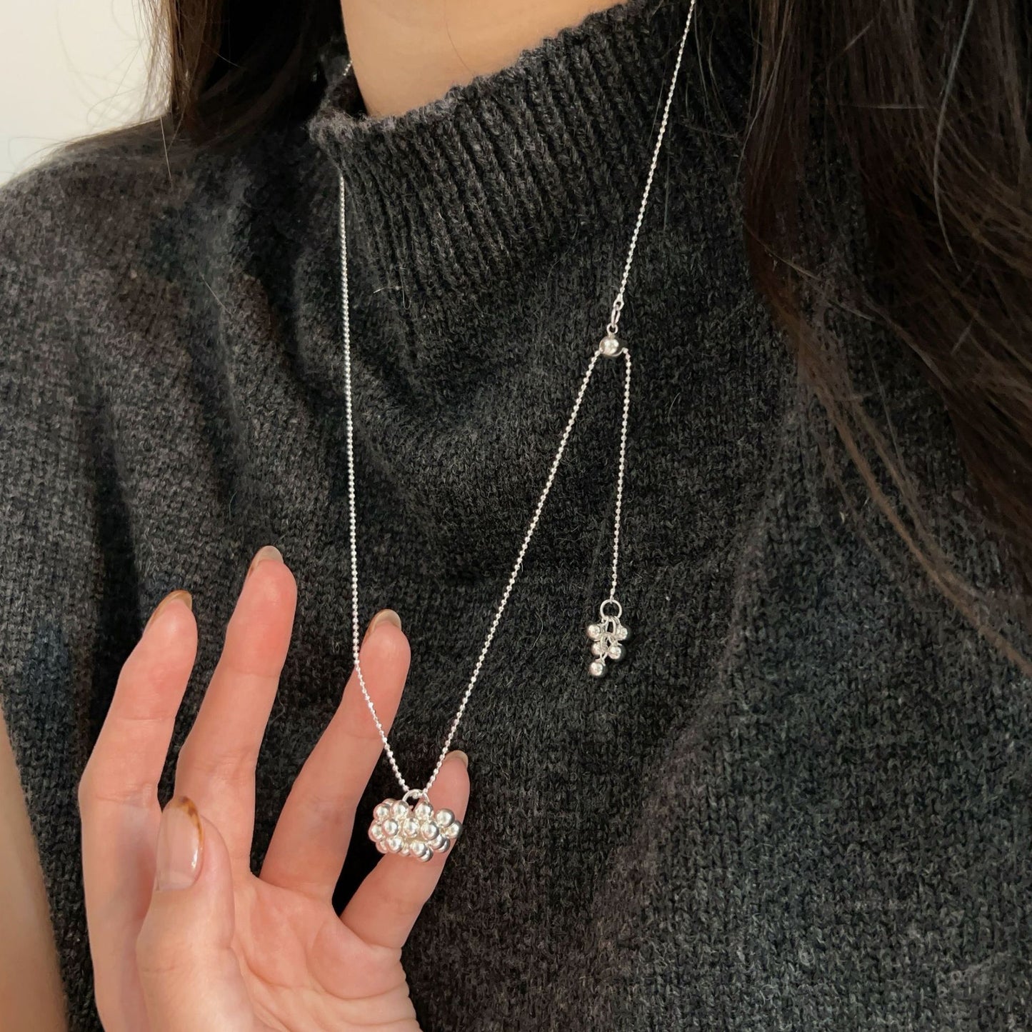 C3廠 韓版重工設計感葡萄串S925純銀項鍊 批發 折扣@洽客服 25/11.W4「hxl367」