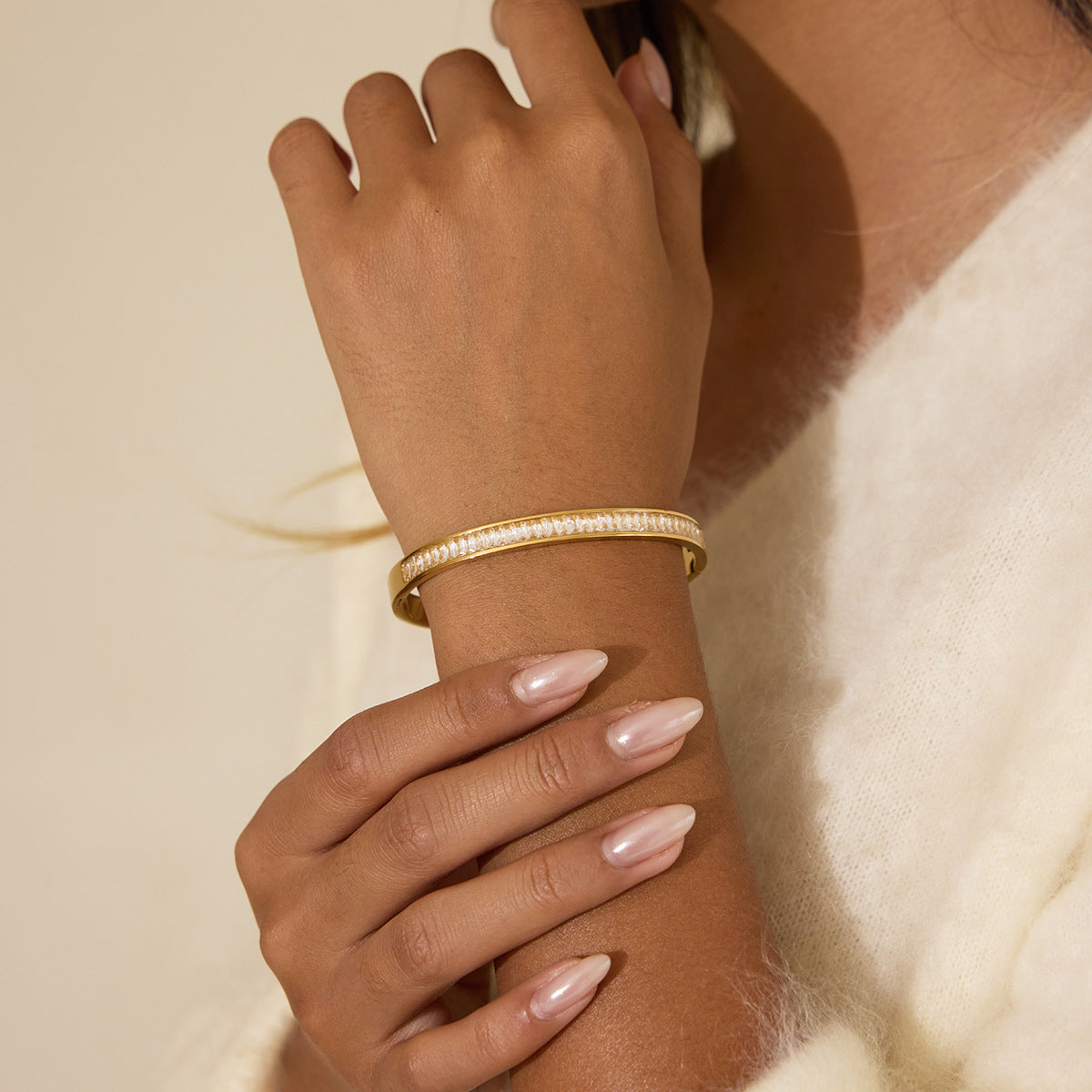 B廠 歐美款DELUXE 鈦鋼鍍18K金手鐲  批發 折扣@洽客服 25.12.W3「JDB0310024」