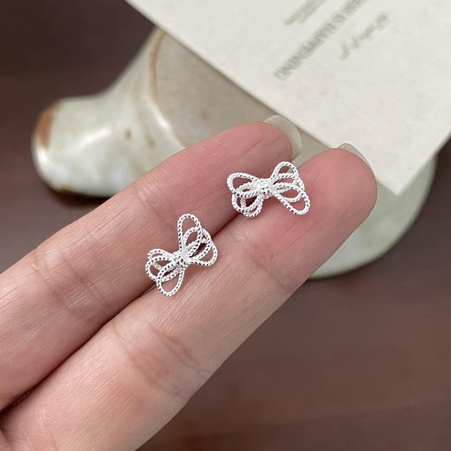 C2廠 韓系限量款鏤空蝴蝶結S925純銀耳環批發 折扣@洽客服 26.03.W3「XSE2429」