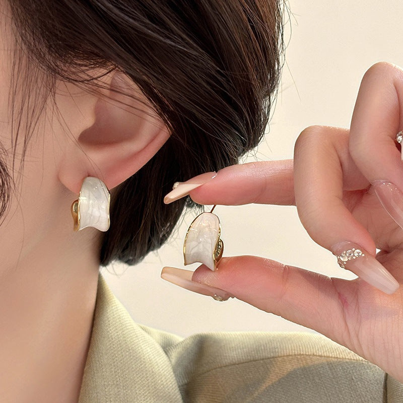 A2廠 韓國韓版滴油C形凹面電鍍18K真金銀針耳環 批發 折扣@洽客服 25.10.W5「WE4871」