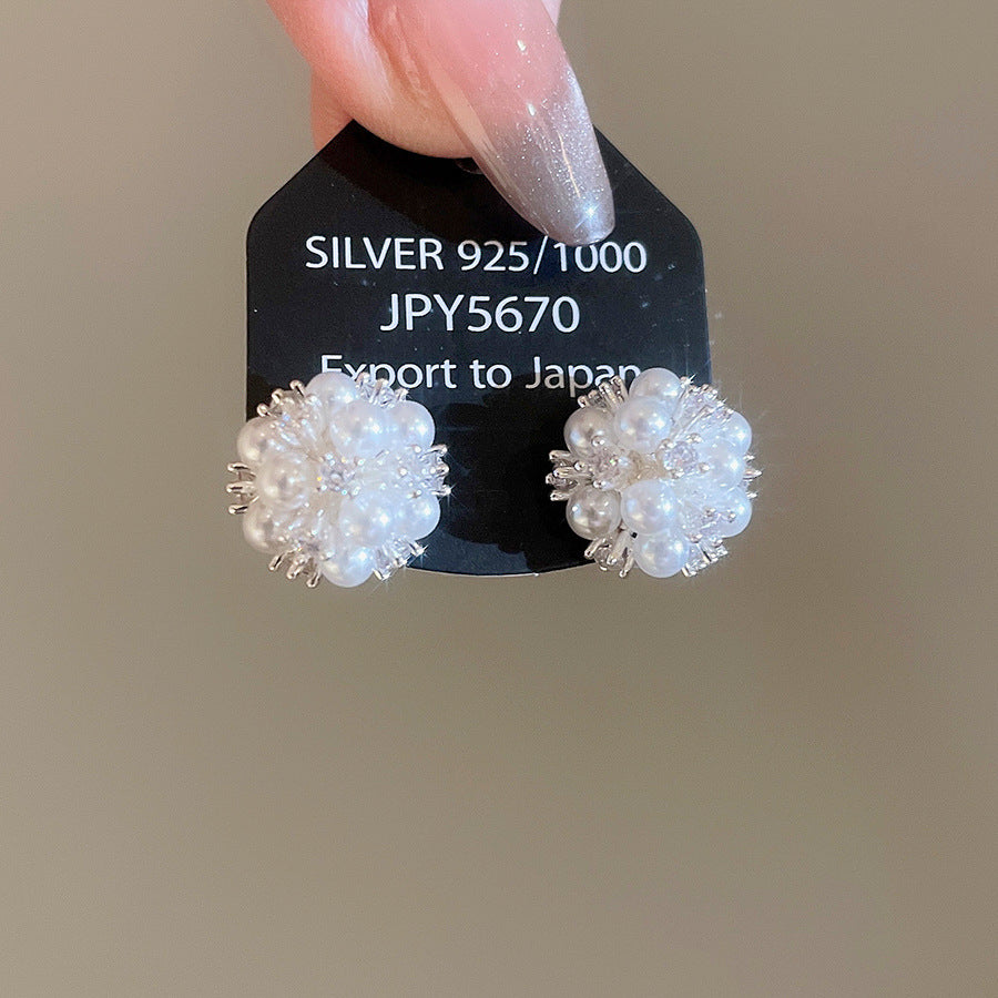 A2廠 韓國韓版珍珠方形褶皺花朵銀針耳環 批發 折扣@洽客服 25.11.W1「HE29036-HE29037」
