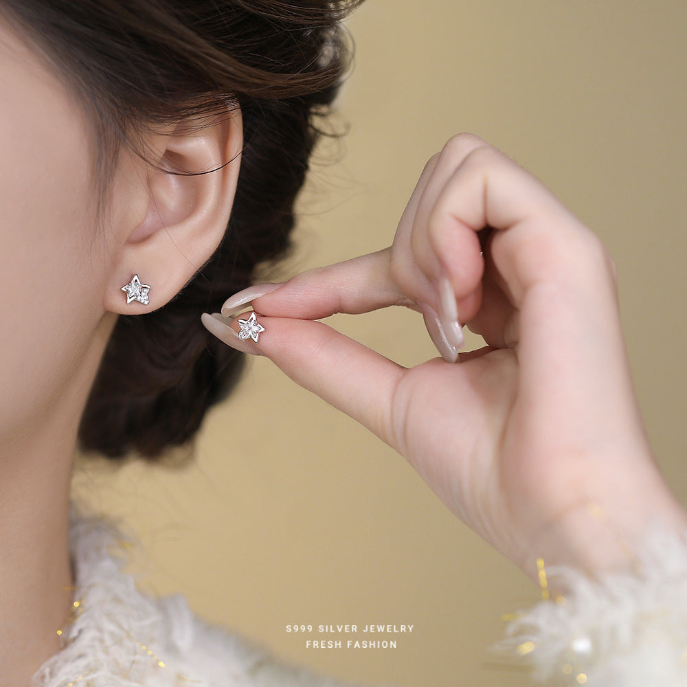 C廠 韓國韓版小巧精緻星星S999足銀耳環 批發 折扣@洽客服 26.03.W1「E6244」