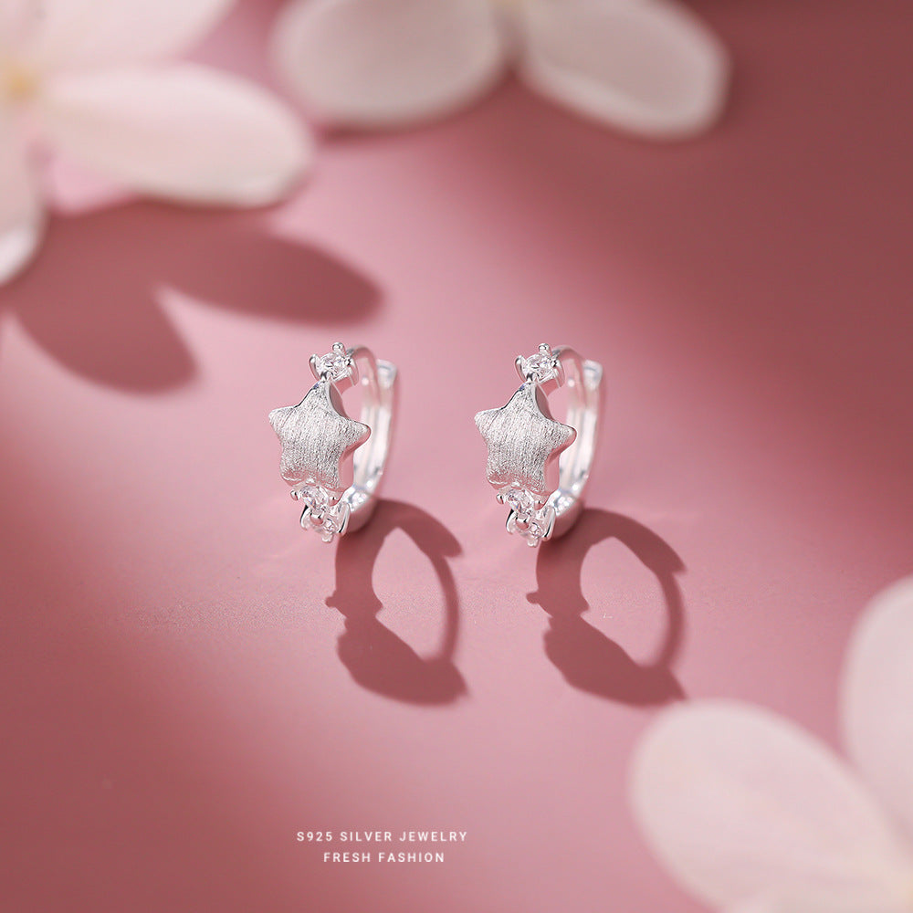 C廠 韓國韓版拉絲星星S925純銀耳環 批發 折扣@洽客服 25.12.W1「E5860」