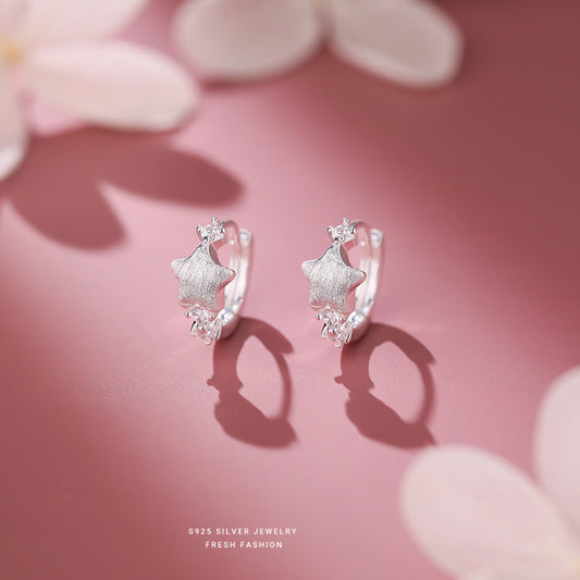 C廠 韓國韓版拉絲星星S925純銀耳環 批發 折扣@洽客服 25.12.W1「E5860」