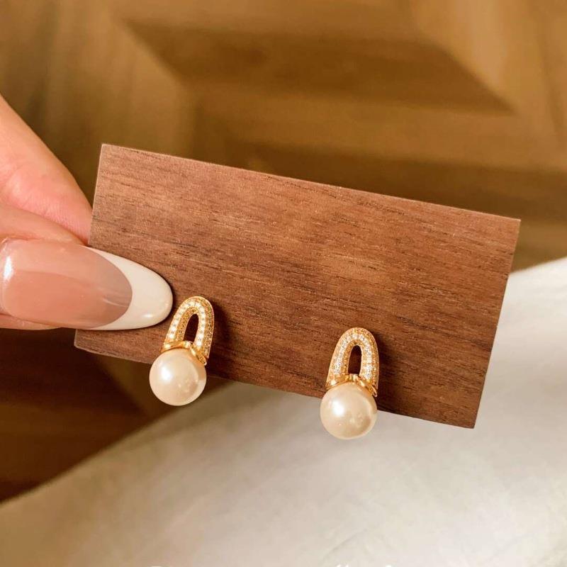 A2廠 韓國韓版鋯石珍珠吊墜電鍍18K真金銀針耳環 批發 折扣@洽客服 25.11.W3「WE4910」