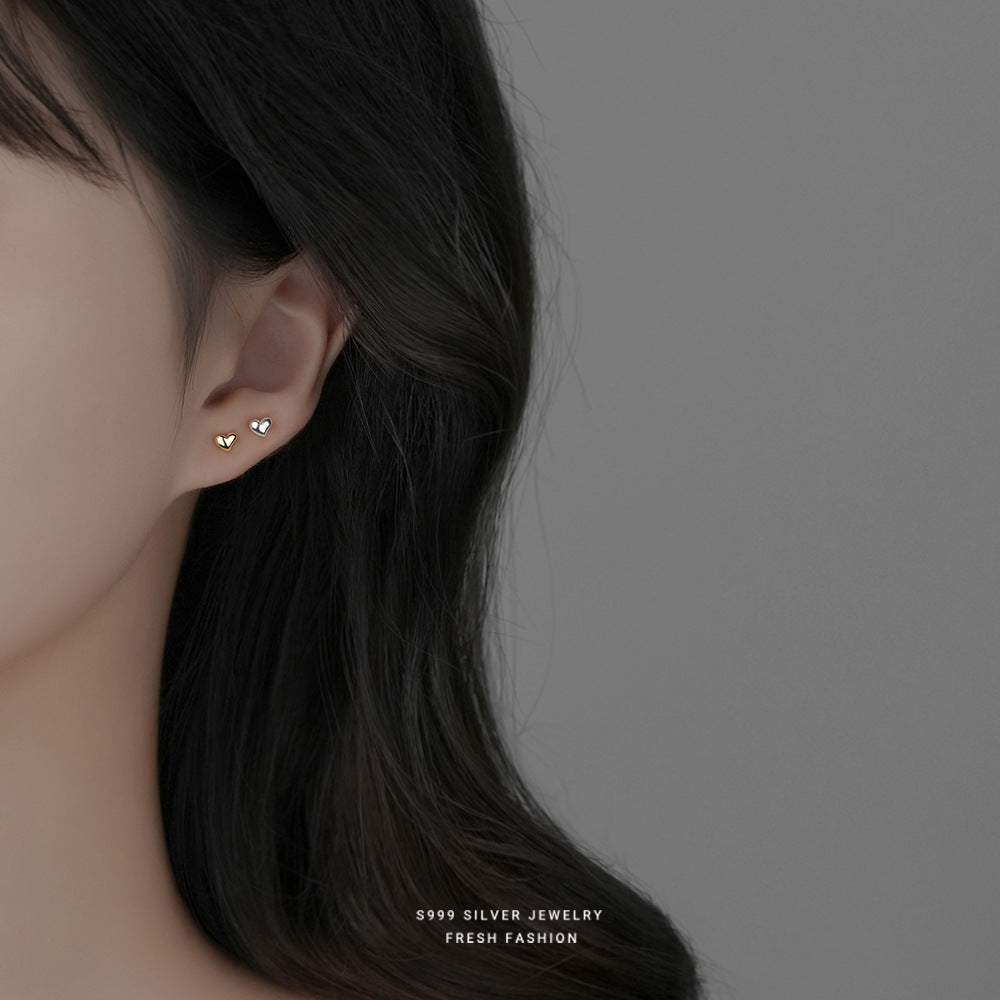 C廠  S999足銀｜ 愛心桃心耳環 批發 折扣@洽客服 26.01.W2「CE138」