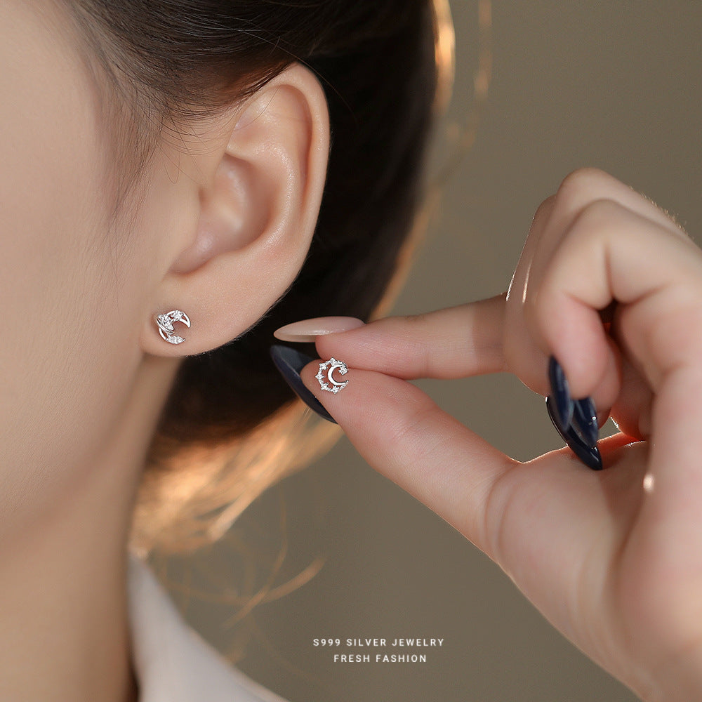 C廠 韓國韓版星月S999純銀耳環 批發 折扣@洽客服 24.11.W2「E5755-999」