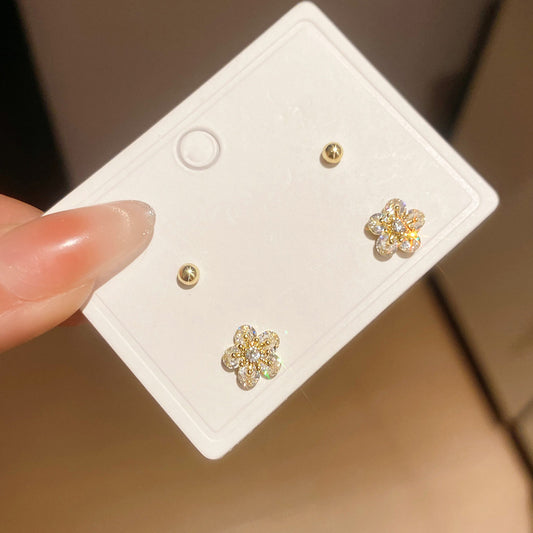 A2廠 韓國韓版 時尚鋯石花耳環批發 折扣@洽客服 26.03.W2「HE30678」