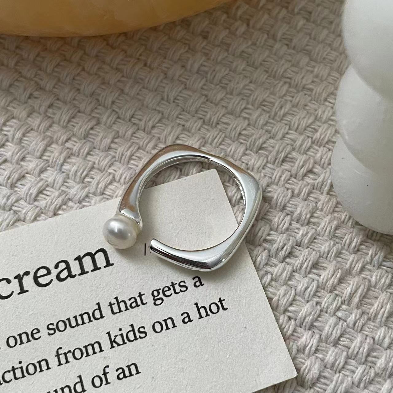 C2廠 韓國韓版淡水珍珠開口S925純銀戒指 批發 折扣@洽客服 25.11.W1「SR1434」