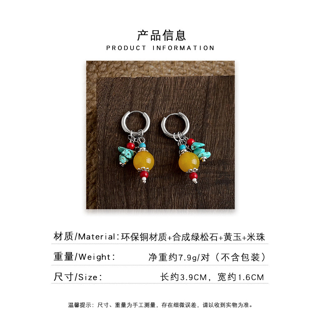 A廠 日韓系文藝復古手工串珠耳環批發 折扣@洽客服 26.-8.26「7617」
