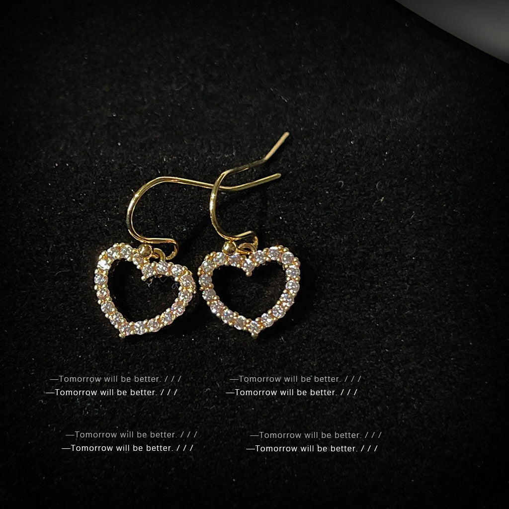 A廠 日韓款 微鑲鋯石愛心 銅鍍14k銀針耳環 批發 折扣@洽客服 25.10.W5「C-584」