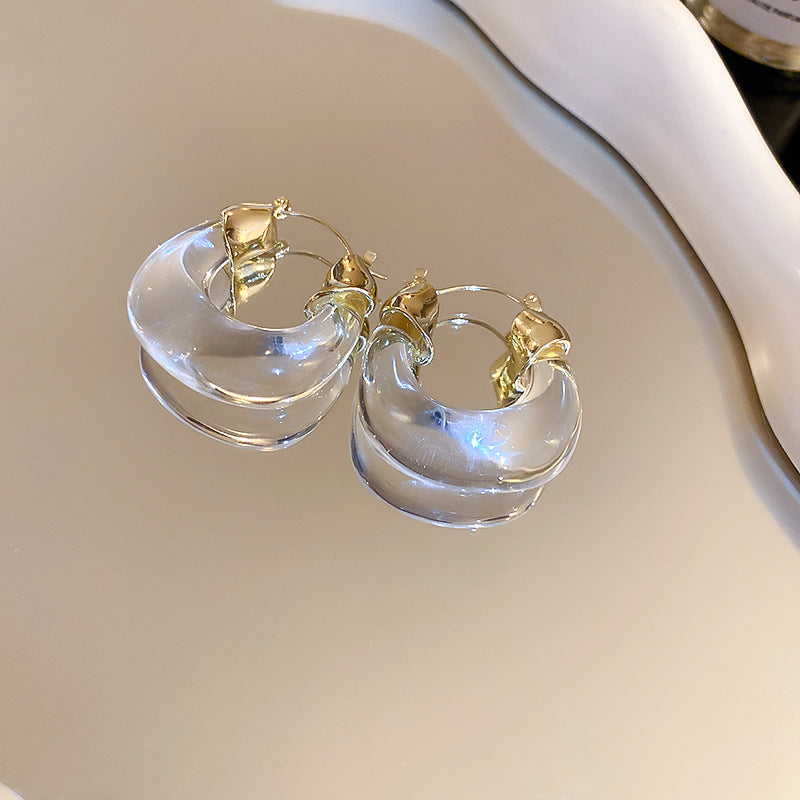 A2廠  韓國樹脂包包扣小眾創意設計感銀針耳環「HE16423」23.09.W3