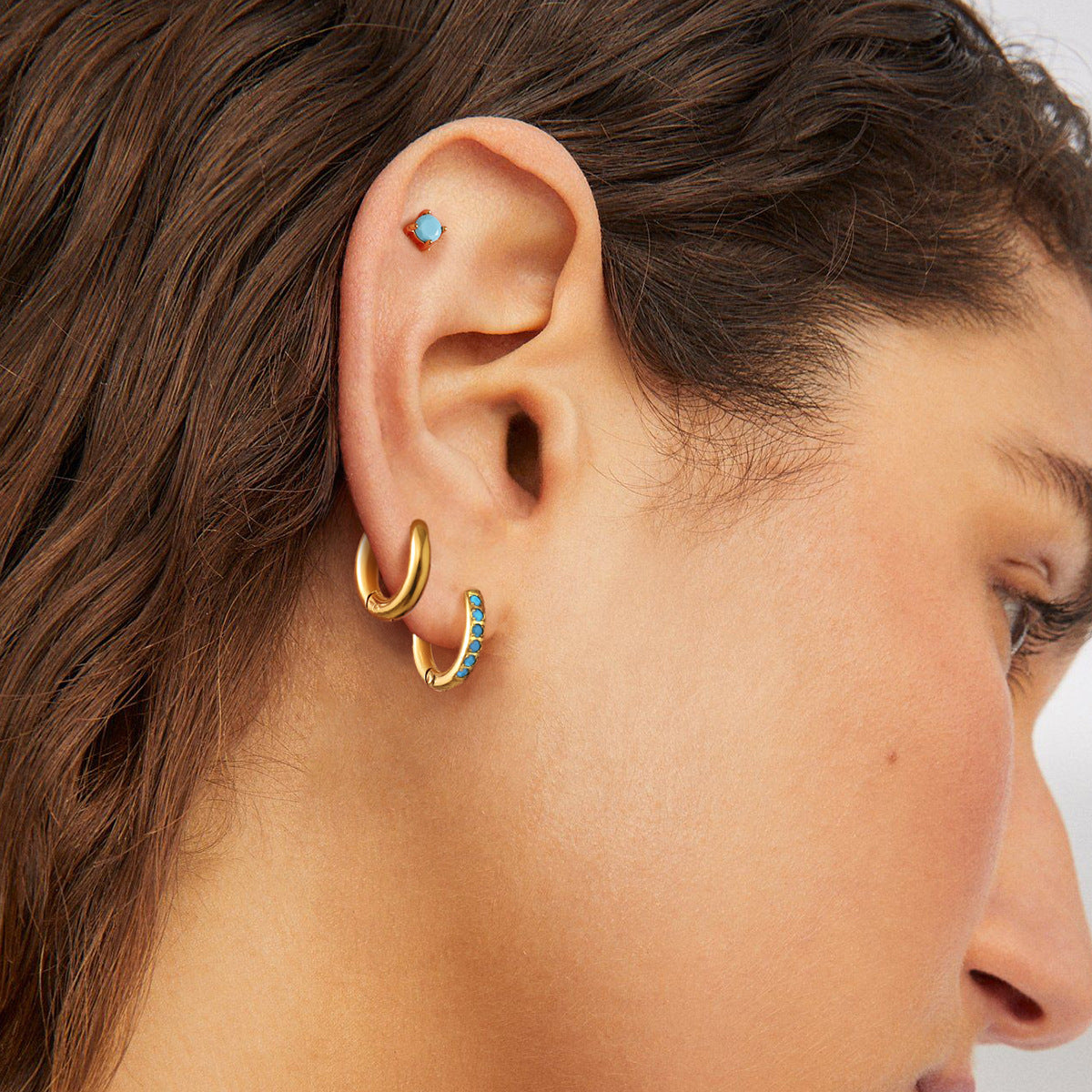 B廠 歐美款 MIA 藍松石鈦鋼鍍18K金耳環-3對1組 批發 折扣@洽客服 25.12.W1「JDE0307065,JDE0307066,JDE0307067」