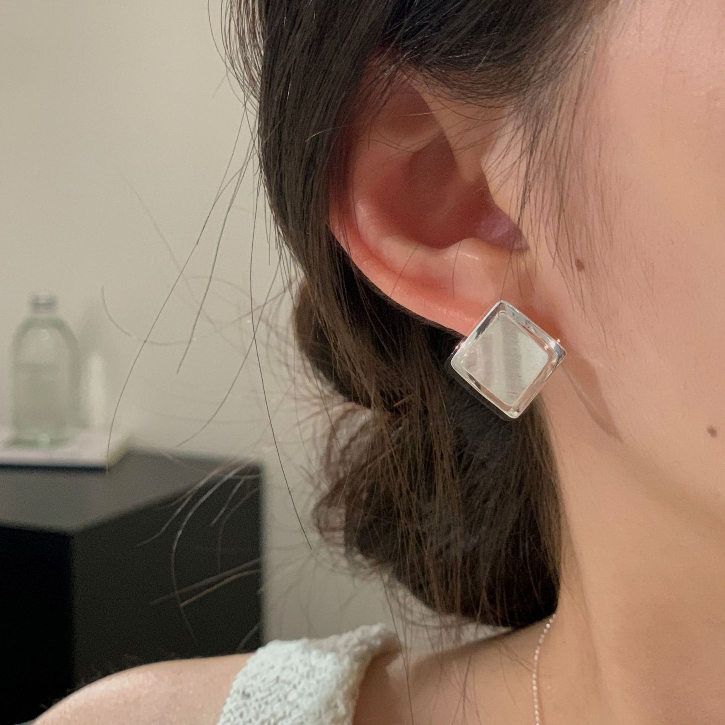 C2廠 韓國韓版拉絲菱形S925純銀耳環 批發 折扣@洽客服 25.11.W1「SE2511」