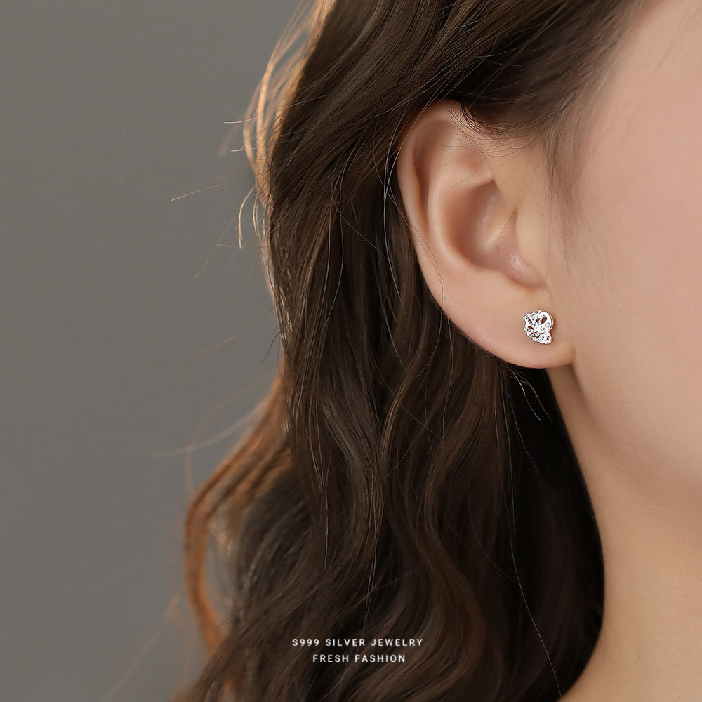 C廠 韓國韓版精緻鏤空孔雀S999純銀耳環 批發 折扣@洽客服 24.11.W2「E5771」