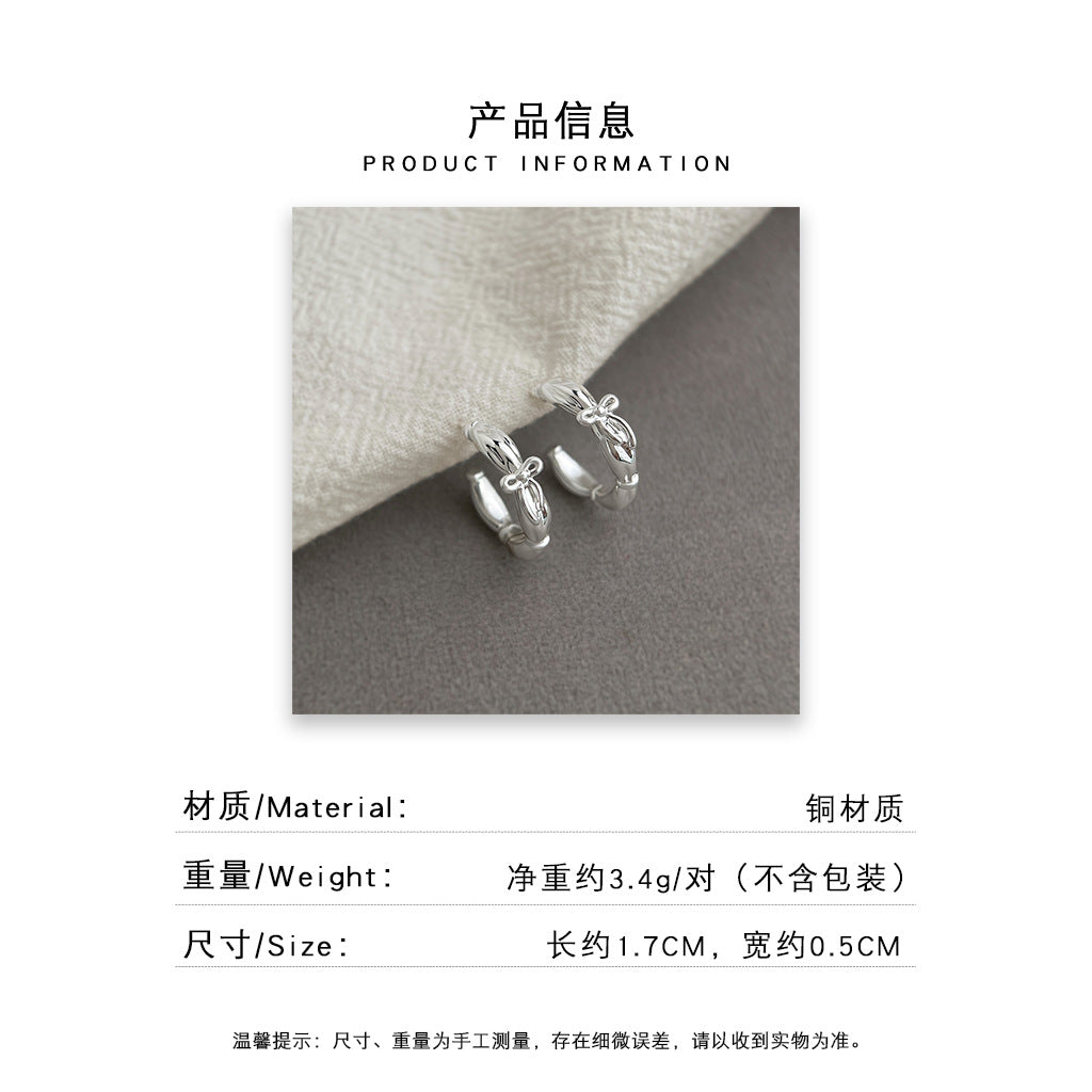 A廠 韓系立體蝴蝶結銀針耳環批發 折扣@洽客服 26.10.W4「7968」