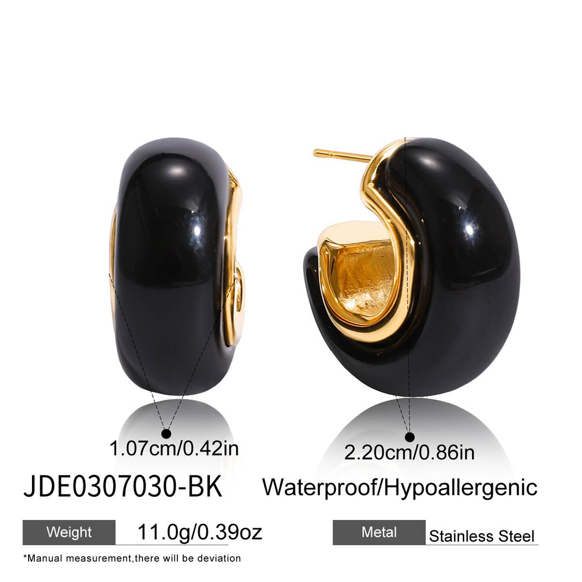 B廠 歐美款C圈鈦鋼鍍18K金耳環批發 折扣@洽客服 26.07.W5「JDE0307030」