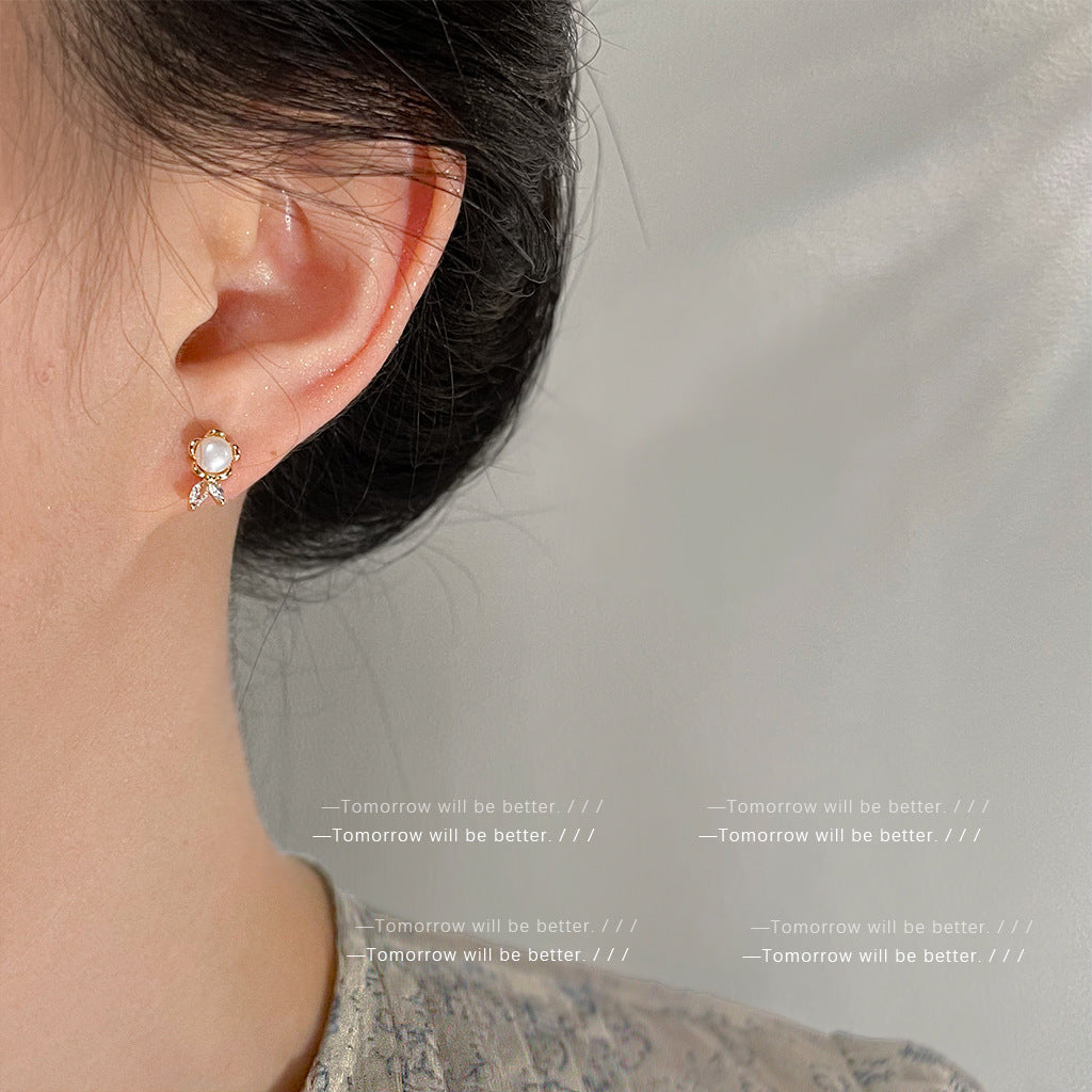 A廠 韓系淡水珍珠花朵銀針耳環 批發 折扣@洽客服 25.06.W4「4059」