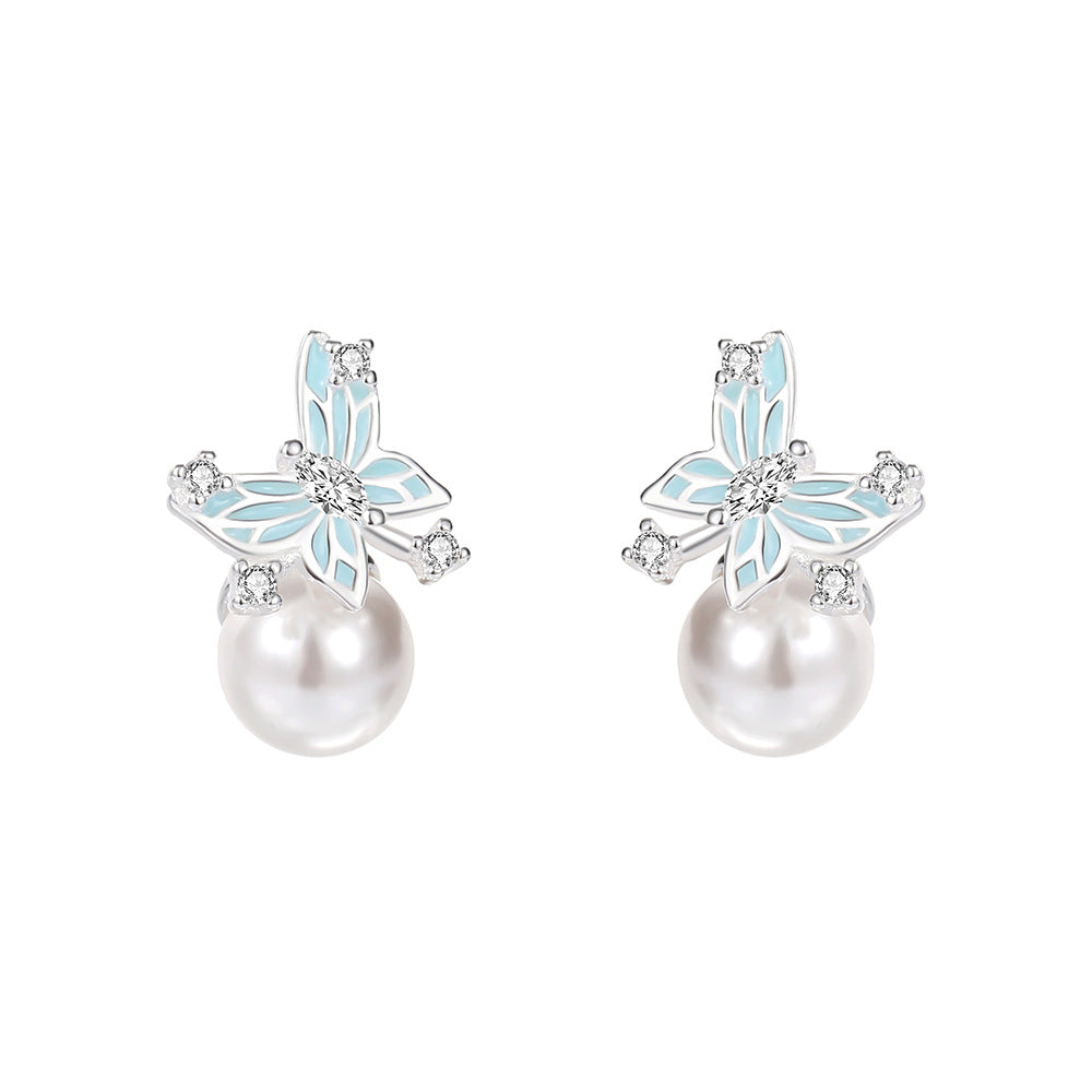 C廠 韓國韓版藍色夜光蝴蝶S925純銀耳環 批發 折扣@洽客服 25.10.W5「E5654」