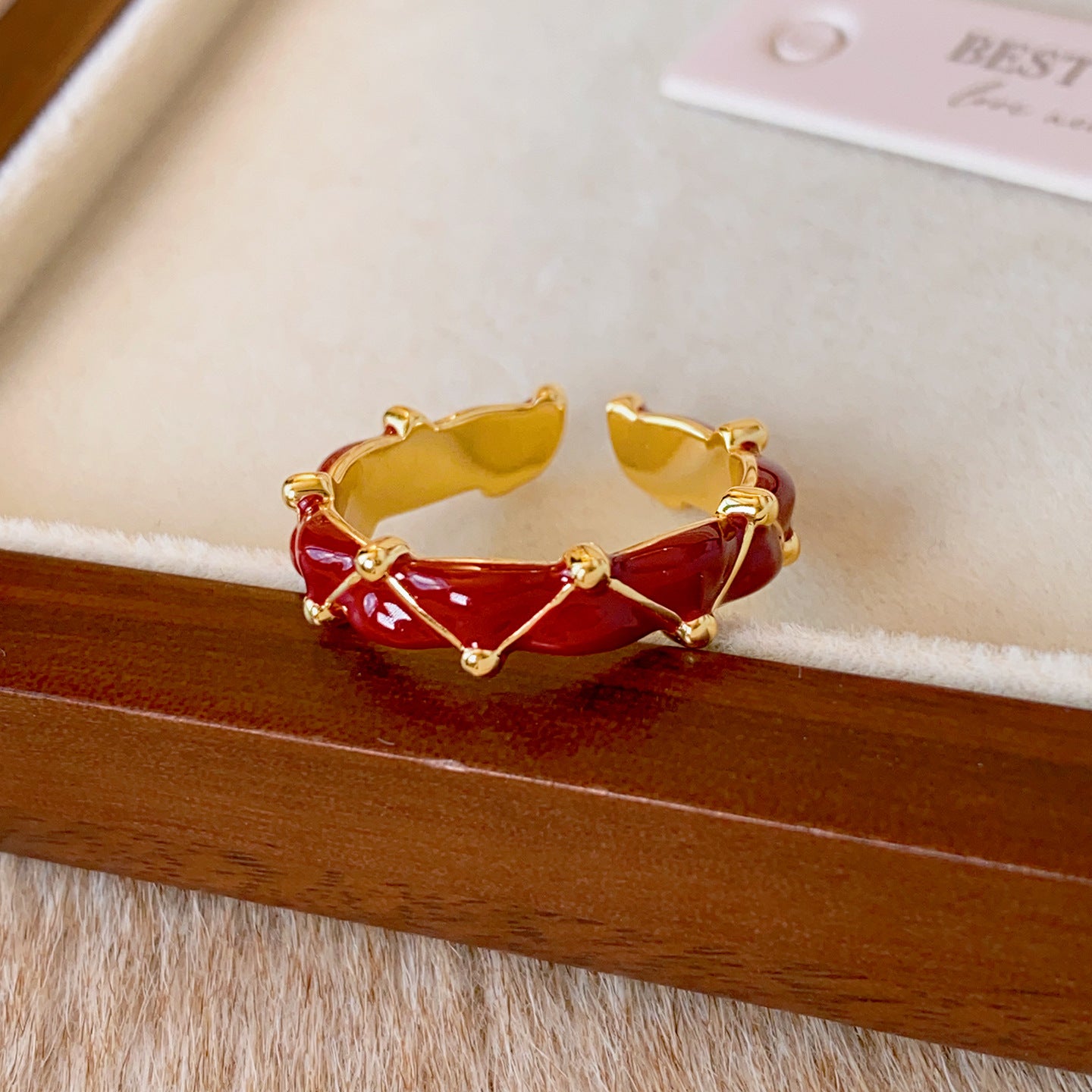 A2廠 韓國韓版 電鍍24K真金滴油條紋開口戒指 批發 折扣@洽客服 25.12.W2「WR532」