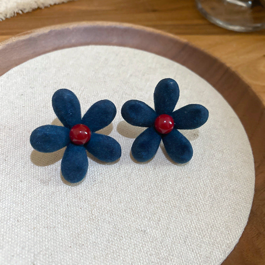 A2廠 韓國韓版壓克力植絨花朵銀針耳環 批發 折扣@洽客服 25.11.W2「HE29154」