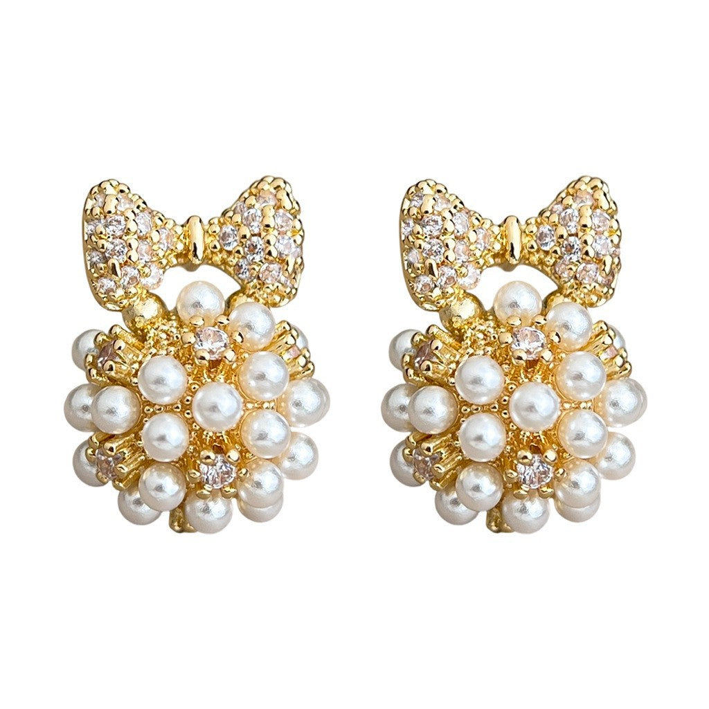 A廠 銅｜日韓款甜美蝴蝶結銀針耳環 批發 折扣@洽客服 26.02.W3「7204」