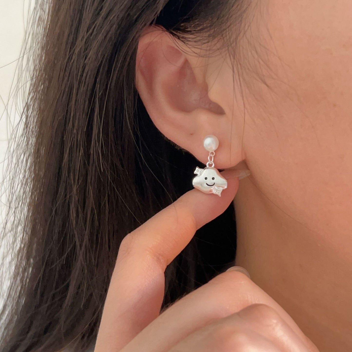 C3廠 韓國韓版可愛珍珠雲朵S925純銀耳環 批發 折扣@洽客服 25.11.W1「hes416」