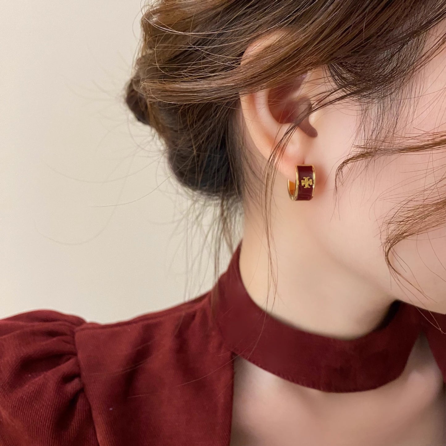 A2廠 日韓款滴油十字架圓形電鍍18k金銀針耳環 批發 折扣@洽客服 25.11.W4「WE4944」