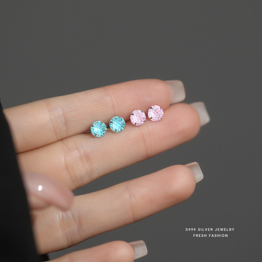 C廠 韓國韓版四爪煙火切S999純銀耳環 批發 折扣@洽客服 24.11.W2「E5754」