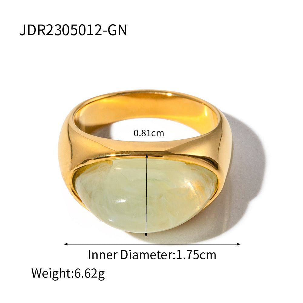 D廠【JDR2305012】歐美時尚透明樹脂閉口戒指   23.07.W1