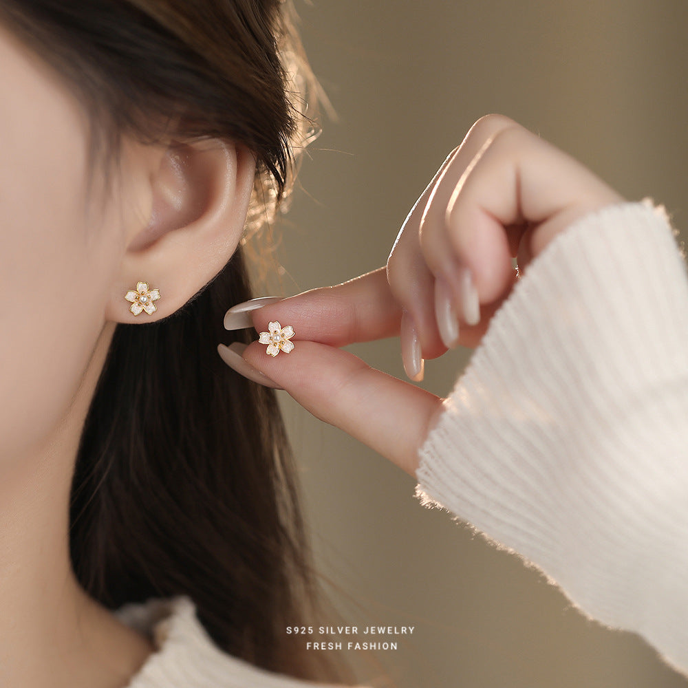 C廠  S925純銀｜韓國韓版山茶花耳環 批發 折扣@洽客服 26.02.W3「E6128」