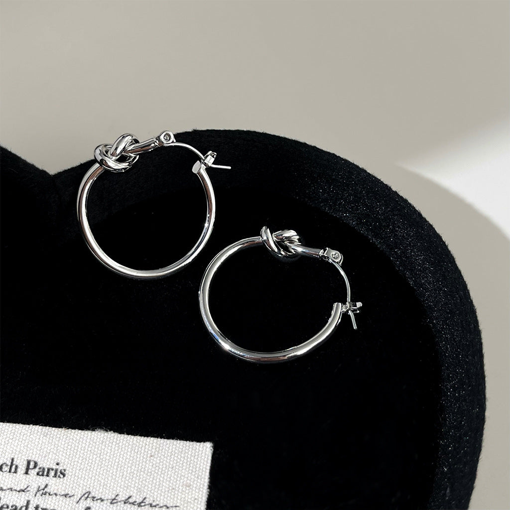 A廠 日韓款 幾何繩結耳圈銀針耳環 批發 折扣@洽客服 25.11.W2「170」