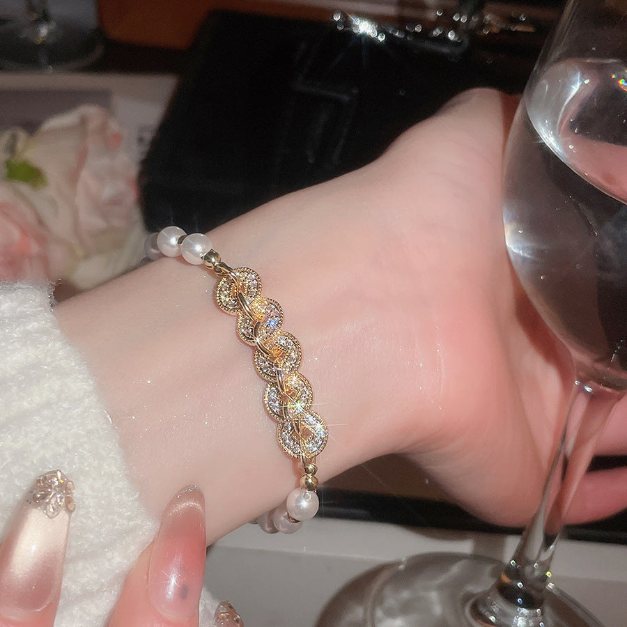 A2廠 銅｜韓系鋯石銅錢珍珠手鍊 批發 折扣@洽客服 26.02.W1「HB5127 HB5108」