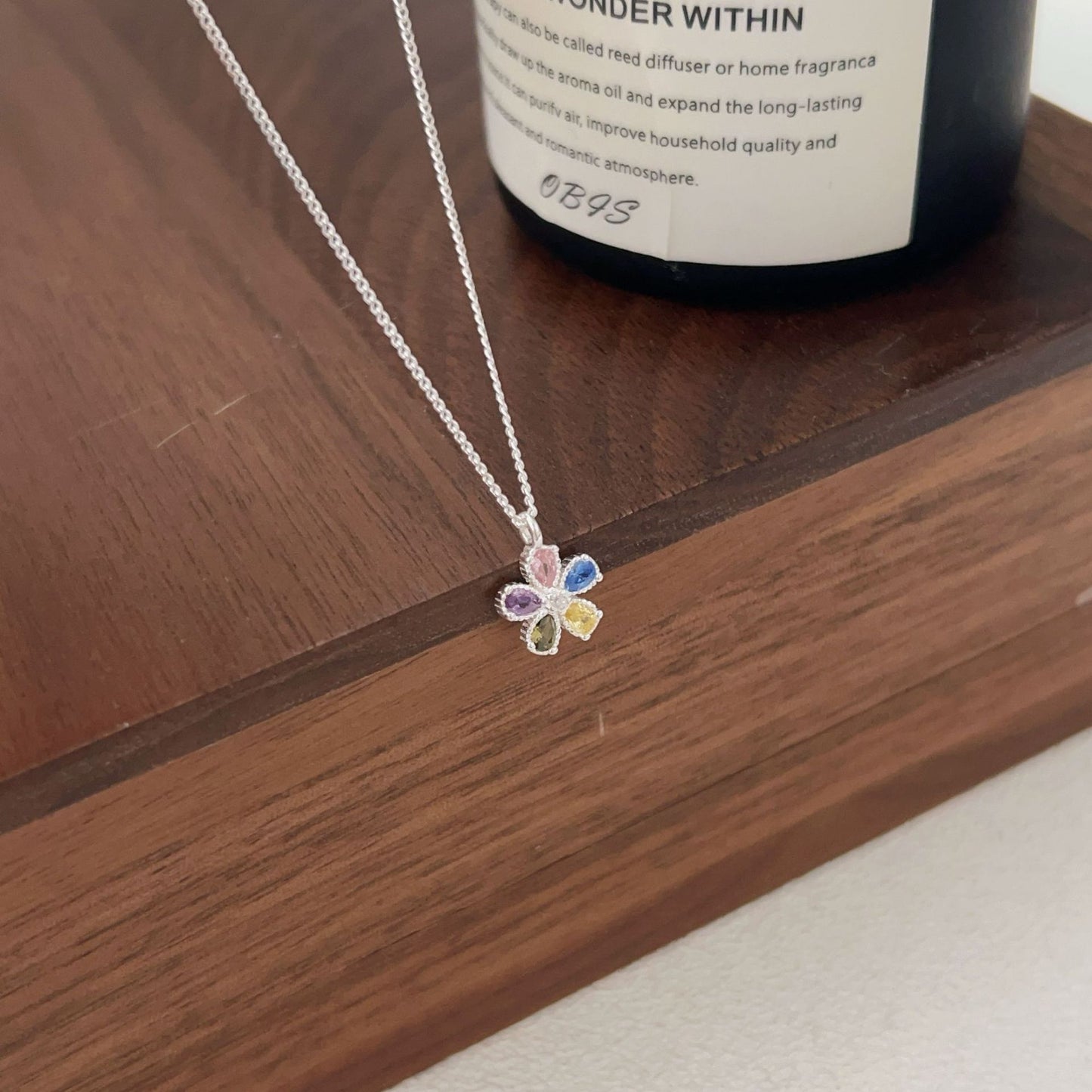 C3廠 韓國韓版彩石小花S925純銀項鍊 批發 折扣@洽客服 25.10.W5「xl136」