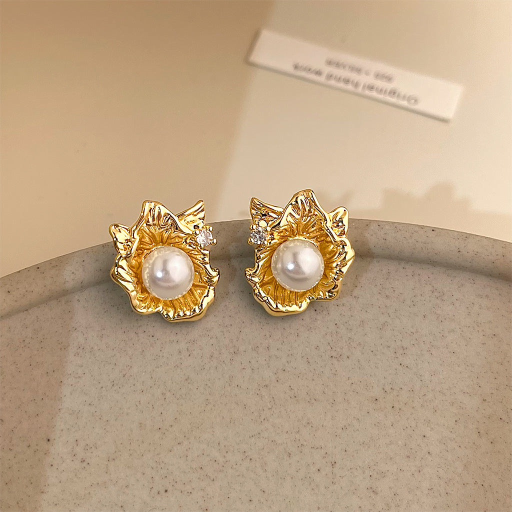 A廠 日韓款 幾何液態花朵銀針耳環 批發 折扣@洽客服 25.11.W1「5070」