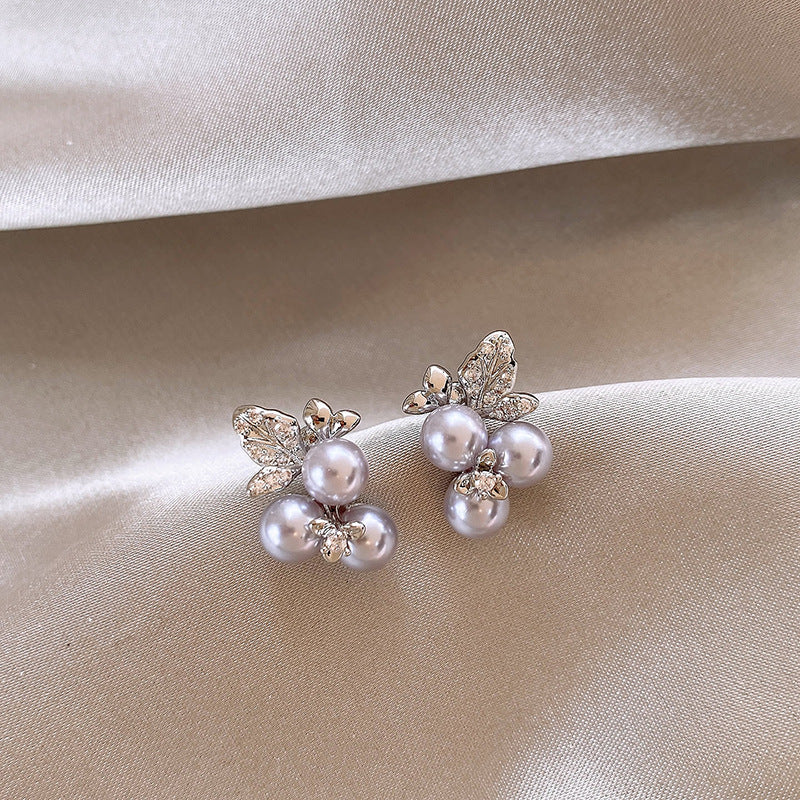 A2廠 韓國韓版鑲鑽花珍珠銀針耳環 批發 折扣@洽客服 25.12.W4「HE29842」