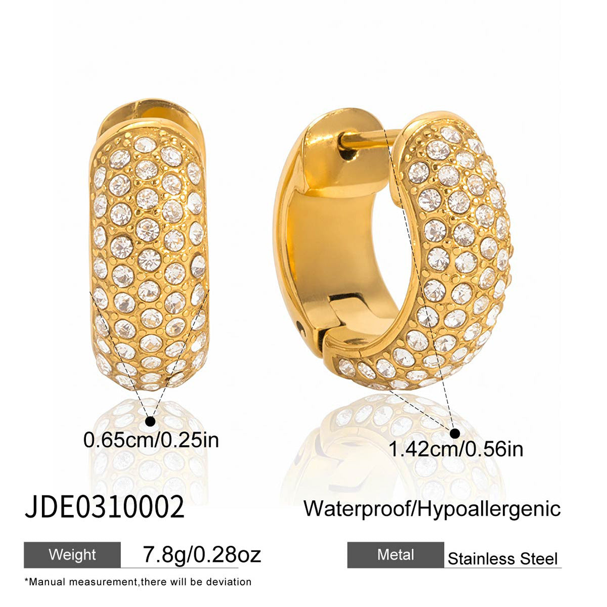 B廠 歐美款JODIE 鈦鋼鍍18K金耳環 批發 折扣@洽客服 25.12.W3「JDE0310001,JDE0310002」