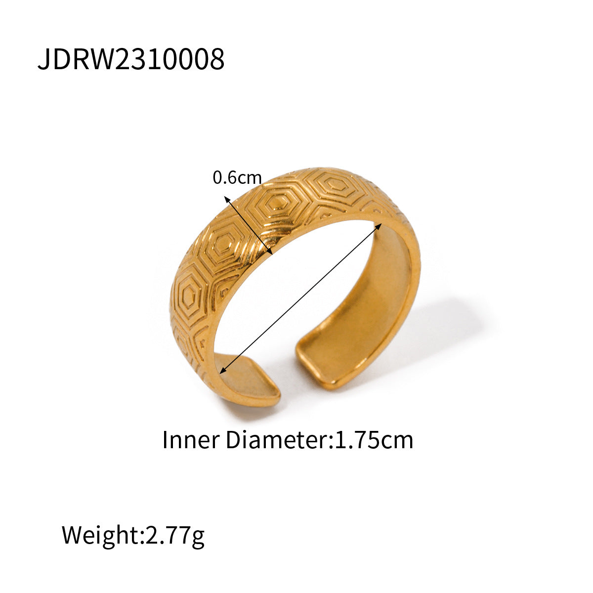 D廠 ESTALA 鈦鋼鍍18K金戒指「JDRW2310006」24.03 批發折扣@洽客服