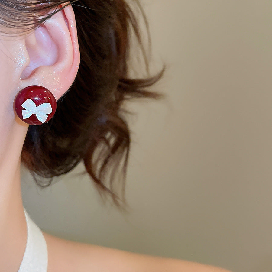 A2廠 韓國韓版壓克力圓蝴蝶結銀針耳環 批發 折扣@洽客服 25.12.W3「HE29351」